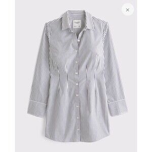 Abercrombie & Fitch White and Navy Striped Mini Dress